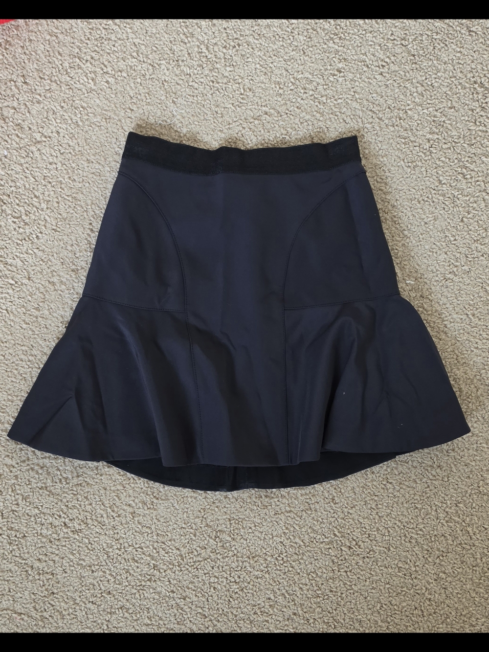 Rebecca Taylor Black A-Line Flounced Skirt